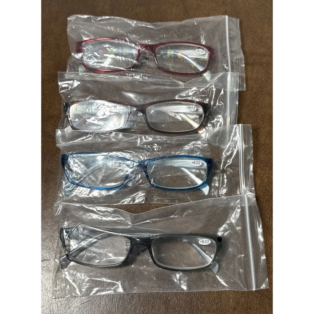 Kerecsen Reading Glasses 4 Pairs Fashion Ladies Readers Spring Hinge +6